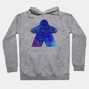 Teal and Sky Blue Space with Galaxy Stars Meeple | Board Game Fan Hoodie